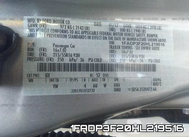 1FADP3F20HL219516 фото 10