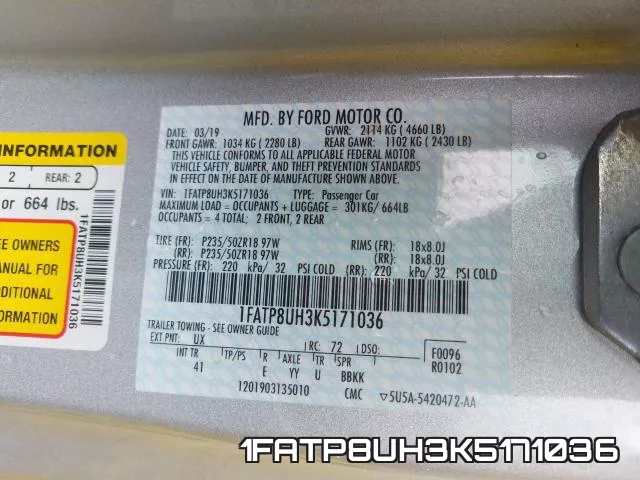 1FATP8UH3K5171036 фото 2