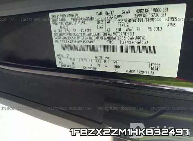 1FBZX2ZM1HKB32497 фото 10