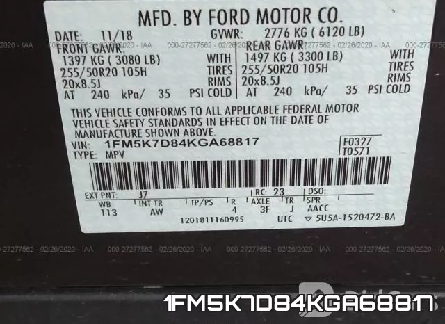 1FM5K7D84KGA68817 фото 10
