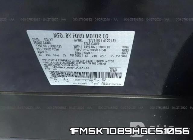 1FM5K7D89HGC51056 фото 10