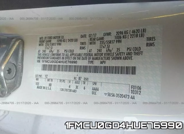 1FMCU0GD4HUE76990 фото 10