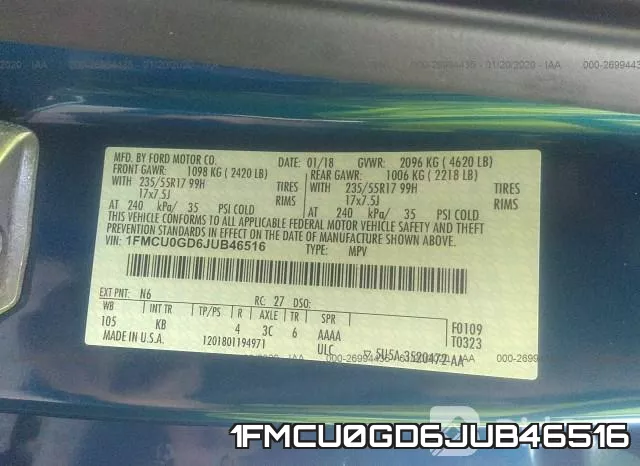 1FMCU0GD6JUB46516 фото 10