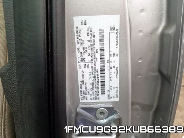1FMCU9G92KUB66389 фото 2