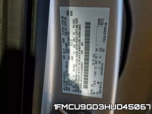 1FMCU9GD3HUD45067 фото 2