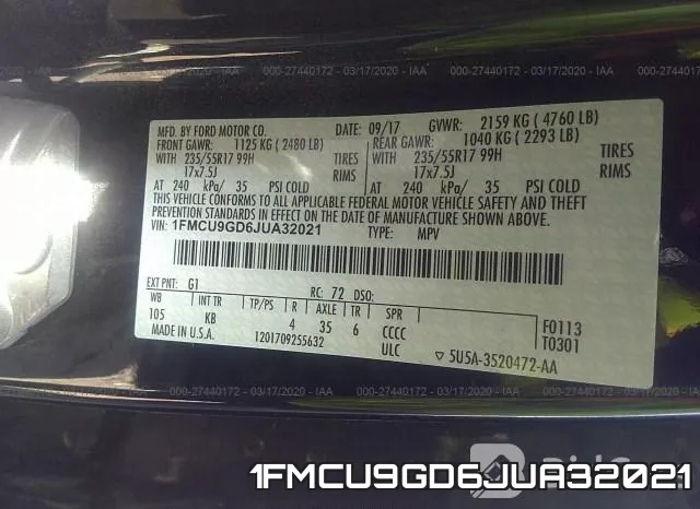 1FMCU9GD6JUA32021 фото 10