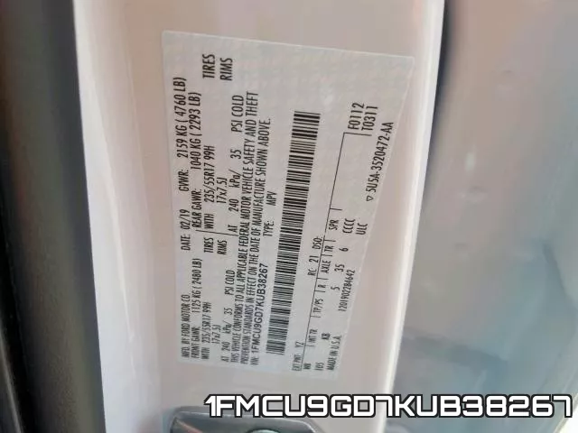 1FMCU9GD7KUB38267 фото 2