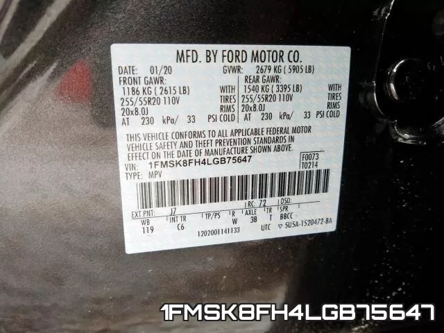 1FMSK8FH4LGB75647 фото 2