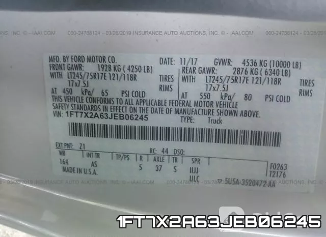 1FT7X2A63JEB06245 фото 10
