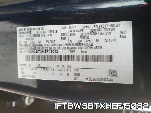 1FT8W3BTXHEF15032 фото 2
