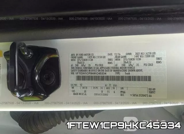 1FTEW1CP9HKC45334 фото 10