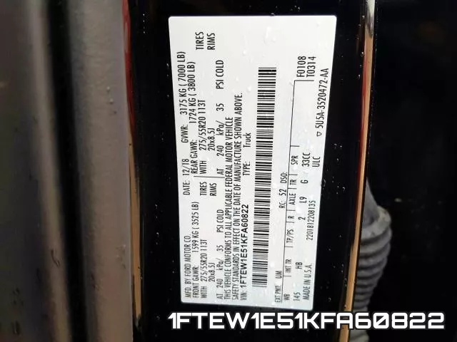 1FTEW1E51KFA60822 фото 2