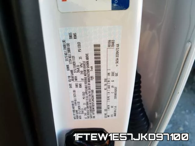 1FTEW1E57JKD97100 фото 2