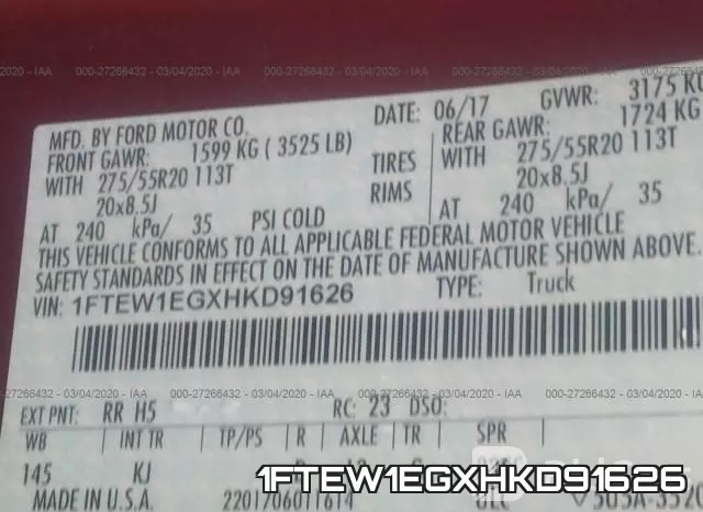 1FTEW1EGXHKD91626 фото 10