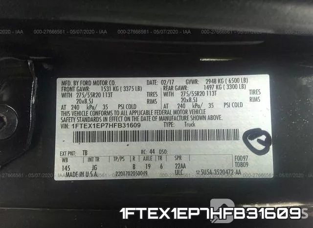 1FTEX1EP7HFB31609 фото 10