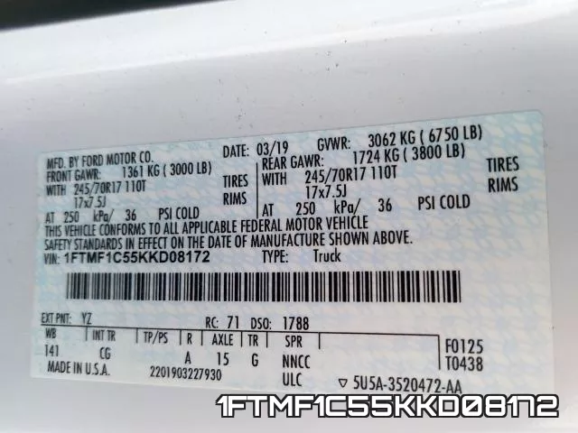 1FTMF1C55KKD08172 фото 2