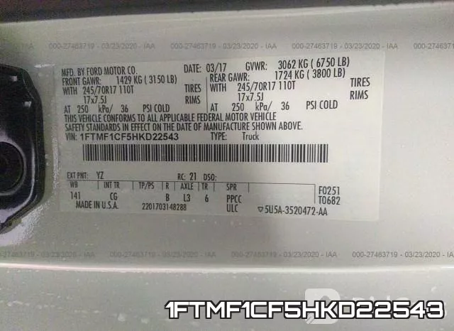 1FTMF1CF5HKD22543 фото 10