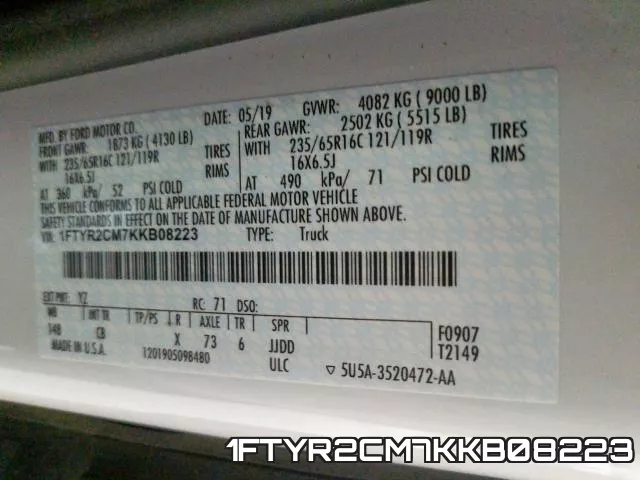 1FTYR2CM7KKB08223 фото 2