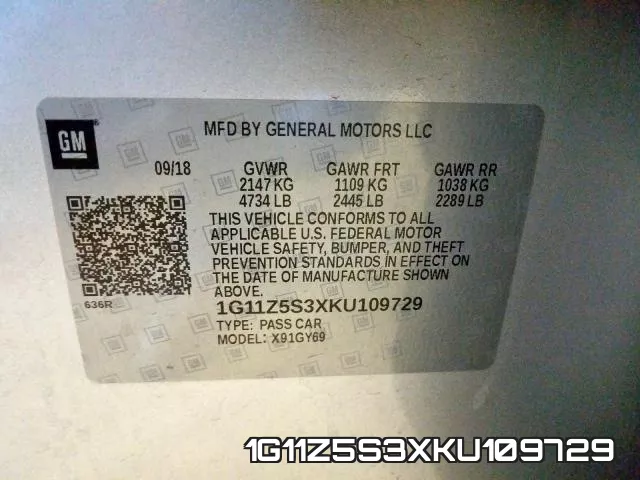 1G11Z5S3XKU109729 фото 2