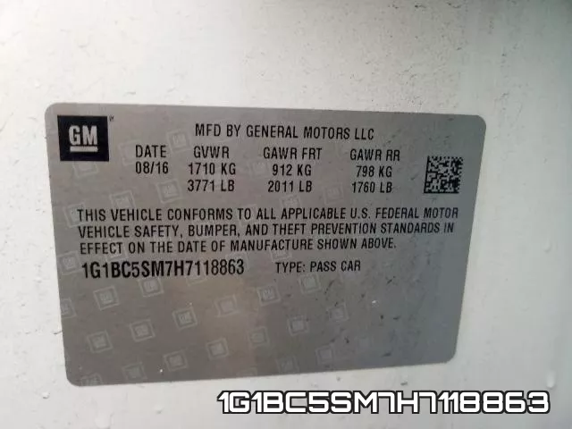 1G1BC5SM7H7118863 фото 2