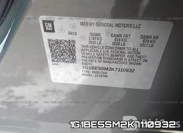 1G1BE5SM2K7110932 фото 10