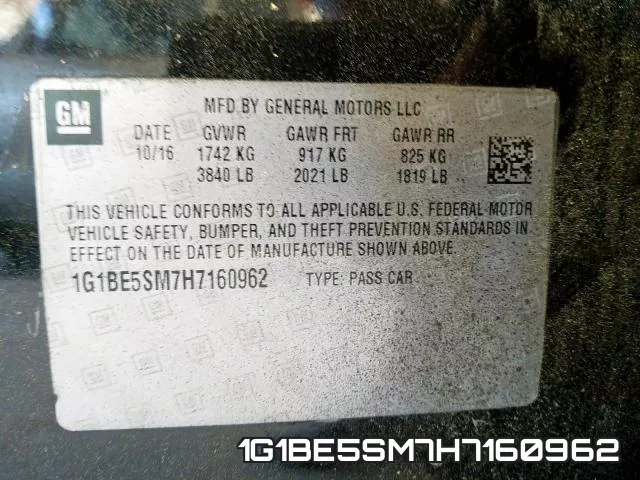 1G1BE5SM7H7160962 фото 2