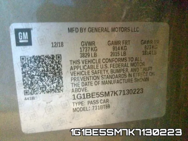 1G1BE5SM7K7130223 фото 2