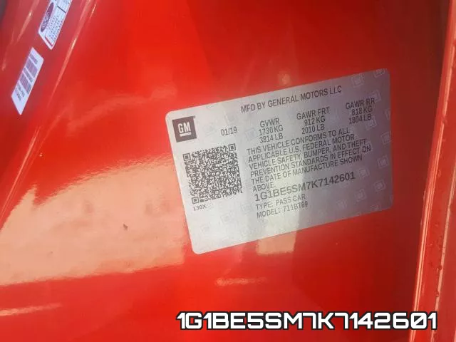 1G1BE5SM7K7142601 фото 2