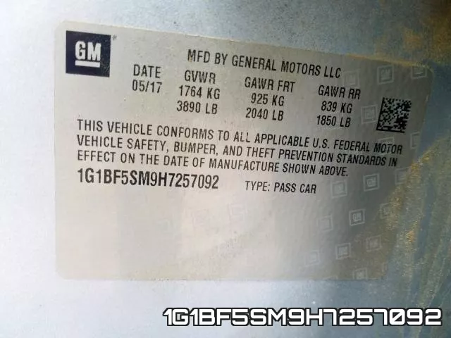 1G1BF5SM9H7257092 фото 2