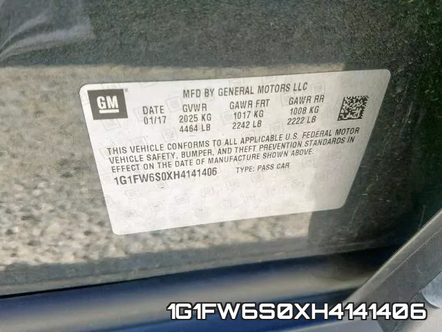 1G1FW6S0XH4141406 фото 2