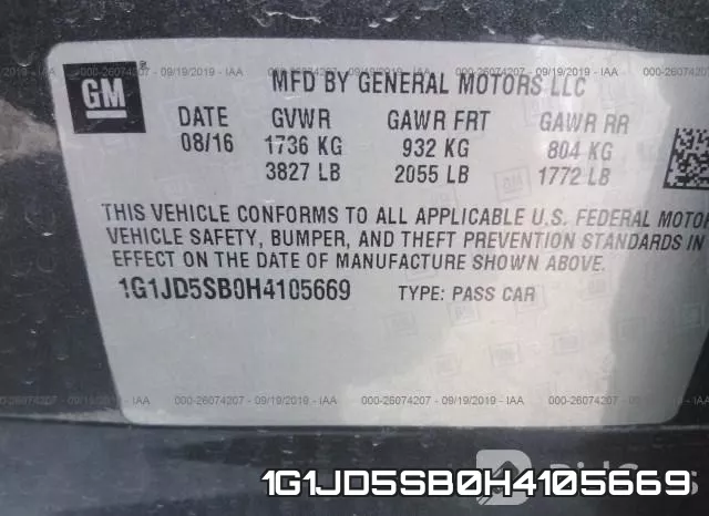 1G1JD5SB0H4105669 фото 10