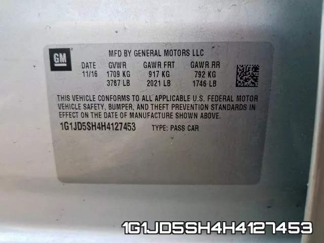 1G1JD5SH4H4127453 фото 2