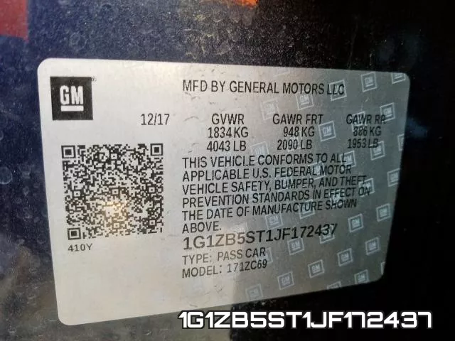 1G1ZB5ST1JF172437 фото 2