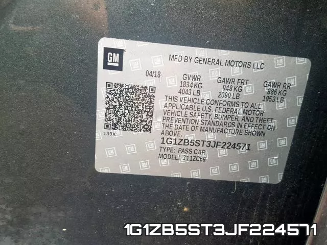 1G1ZB5ST3JF224571 фото 2