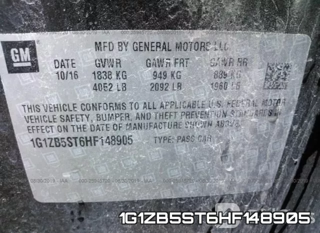 1G1ZB5ST6HF148905 фото 10