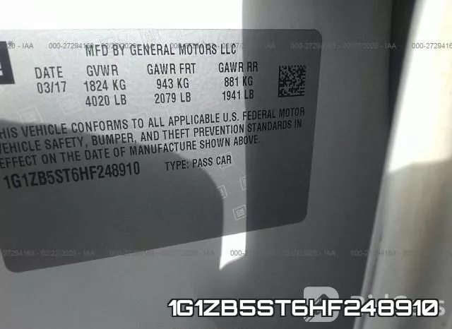 1G1ZB5ST6HF248910 фото 10