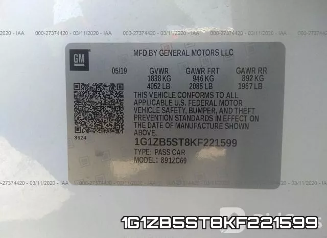 1G1ZB5ST8KF221599 фото 10