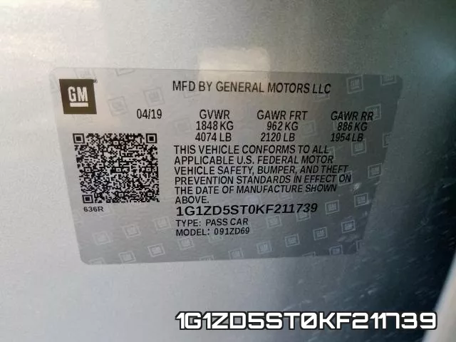1G1ZD5ST0KF211739 фото 2