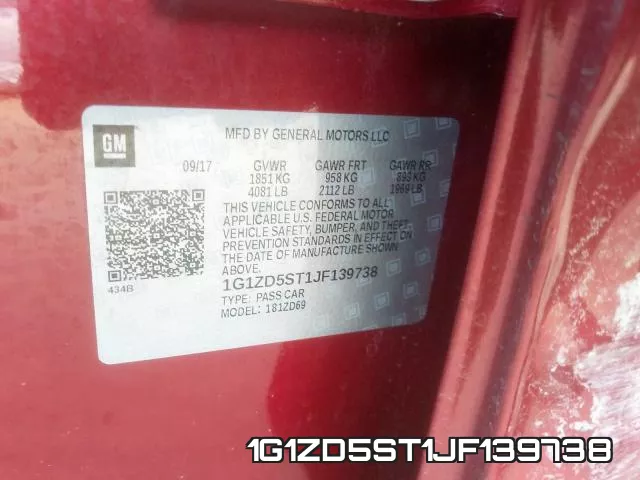 1G1ZD5ST1JF139738 фото 2