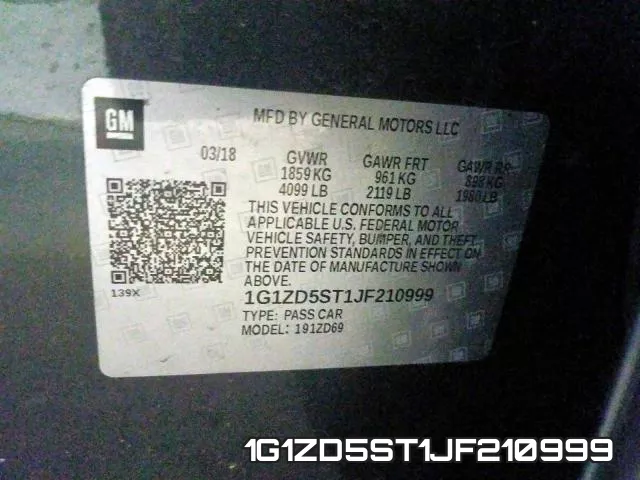1G1ZD5ST1JF210999 фото 2