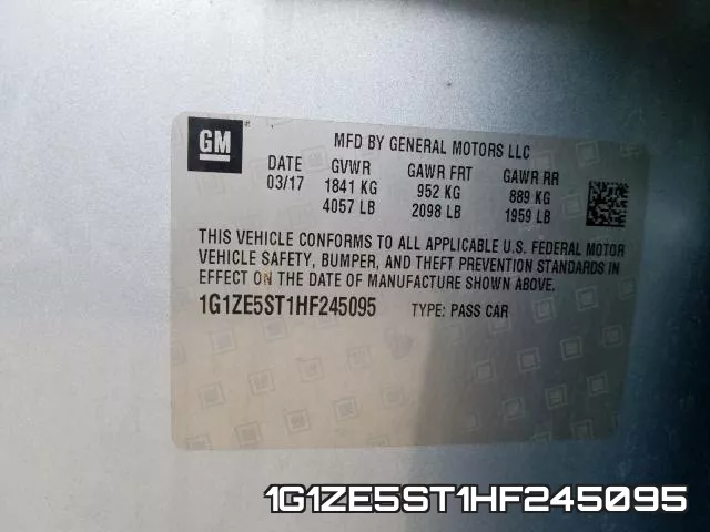 1G1ZE5ST1HF245095 фото 2