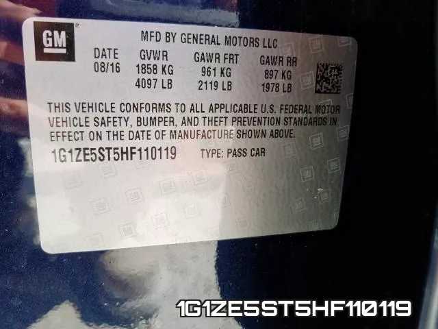 1G1ZE5ST5HF110119 фото 2