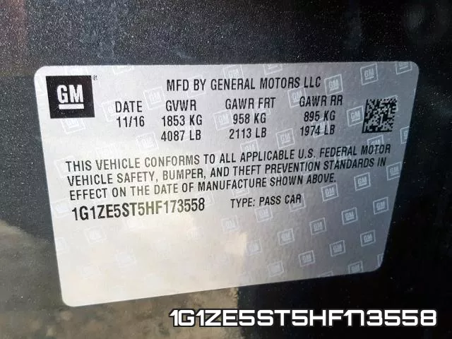 1G1ZE5ST5HF173558 фото 2