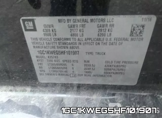 1GC1KWEG5HF101907 фото 10