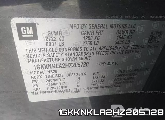 1GKKNKLA2HZ205728 фото 10