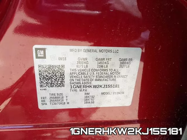 1GNERHKW2KJ155181 фото 2