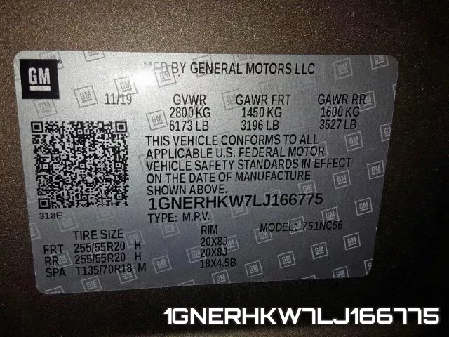 1GNERHKW7LJ166775 фото 2