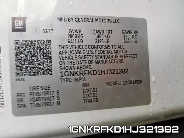 1GNKRFKD1HJ321382 фото 2