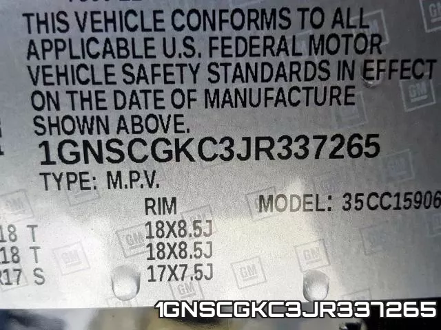 1GNSCGKC3JR337265 фото 2