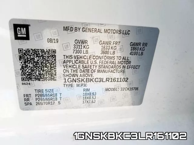 1GNSKBKC3LR161102 фото 2